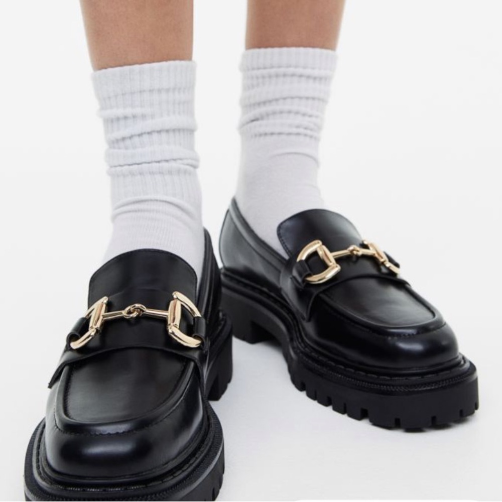 Black Chunky Loafers NWT